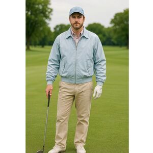 Vintage Par Four Sportswear Golf Jacket Men Sz M Blue Windbreaker Retro Dadcore